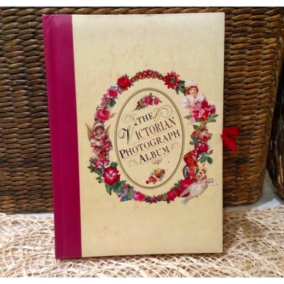 Vintage Victorian Photo Album w/ Ribbon Tie, Hardcover, EUC - Picture 1 of 10